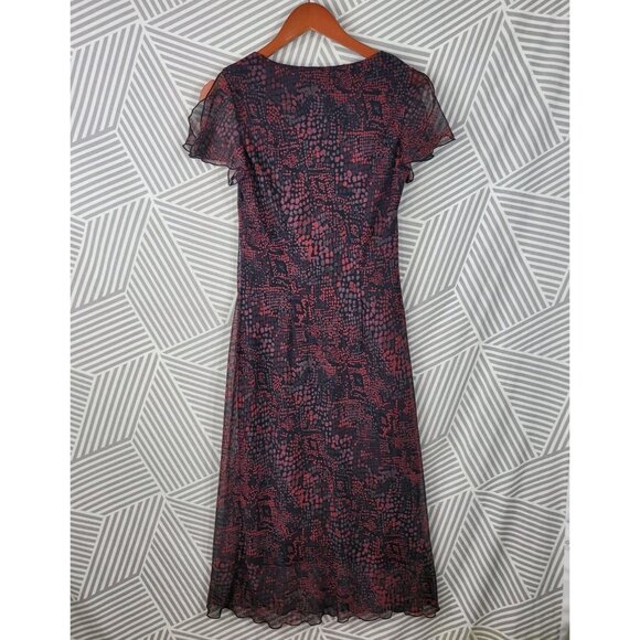 Vintage 90s Party Slip Dress size 6 Grunge alt Layered Black Red Midi Long - Picture 5 of 6